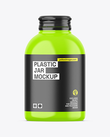 Glossy Plastic Jar Mockup