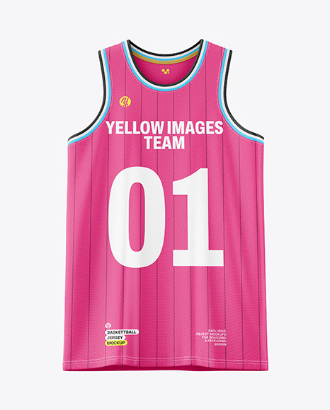 Round Collar Basketball Jersey Mockup