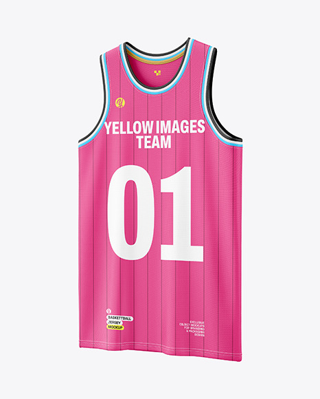 Round Collar Basketball Jersey Mockup