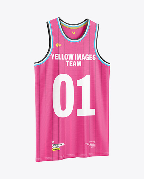 Round Collar Basketball Jersey Mockup
