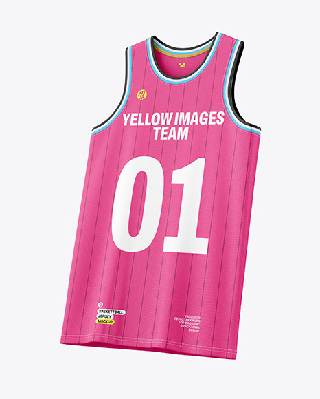 Round Collar Basketball Jersey Mockup