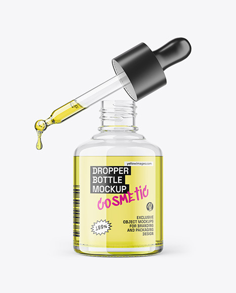 Clear Glass Dropper Bottle Mockup