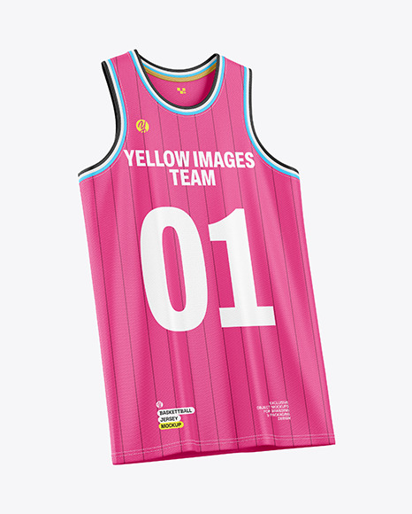 Round Collar Basketball Jersey Mockup