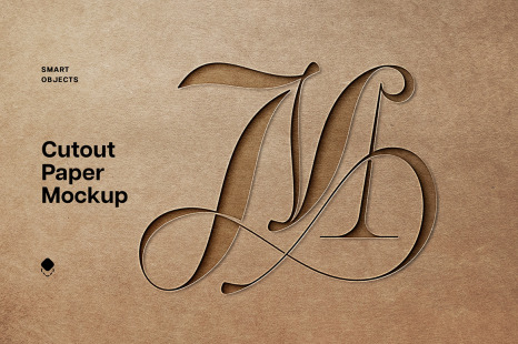 Cut Craft Paper Mockup