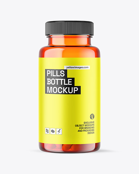 Orange Pills Bottle Mockup