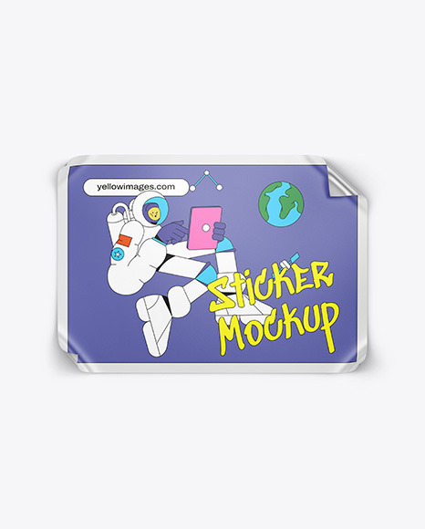 Matte Rectangle Sticker Mockup