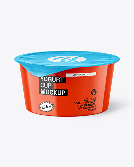 Glossy Yogurt Cup Mockup