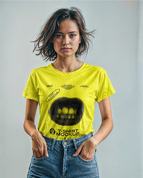 Woman in a T-Shirt Mockup