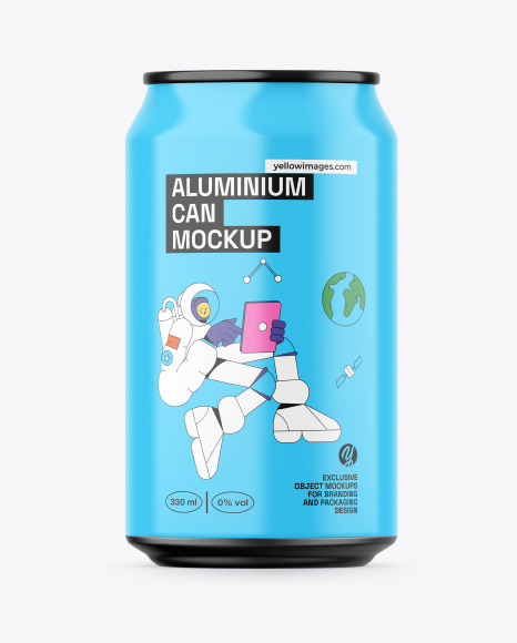 Glossy Drink Can Mockup