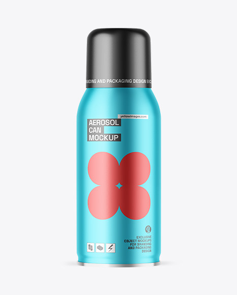 Matte Metallic Aerosol Can Mockup