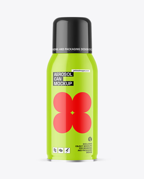 Glossy Aerosol Can Mockup