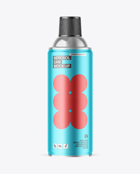 Matte Metallic Aerosol Can Mockup