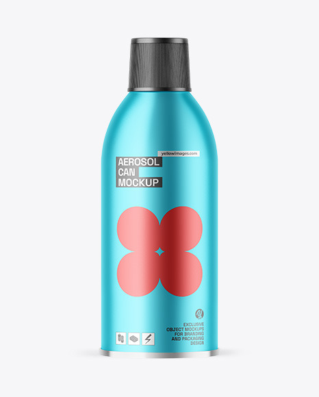 Matte Metallic Aerosol Can Mockup