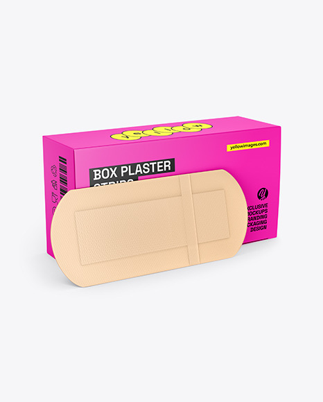 Glossy Box w/ Medical First AID Plasters Mockup