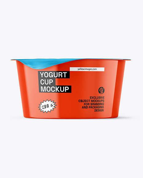 Glossy Yogurt Cup Mockup