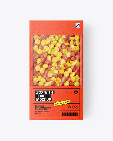 Kraft Box With Dragee Mockup