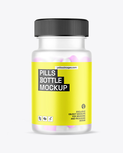 Frosted Pills Bottle Mockup