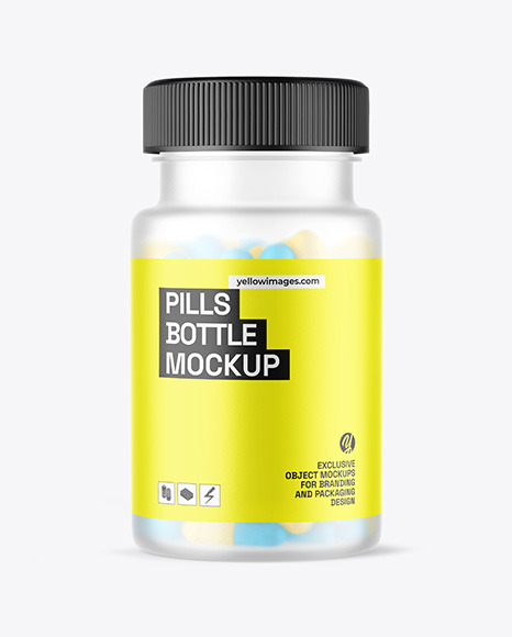 Frosted Pills Bottle Mockup