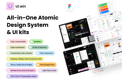 UI-win: All-in-One Atomic Design System &amp; UI kits