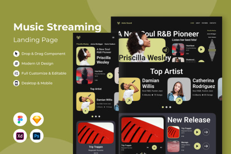 Astro Sound - Music Streaming Landing Page V2