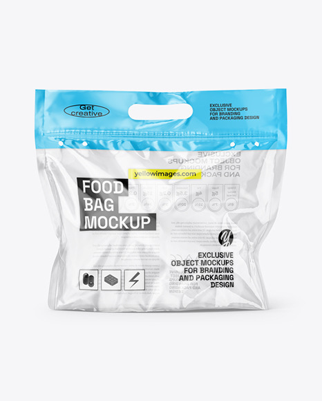 Plastic Flow-Pack Bags with Handle Mockups