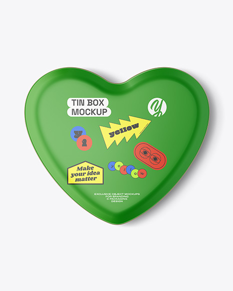 Heart Tin Box Mockup