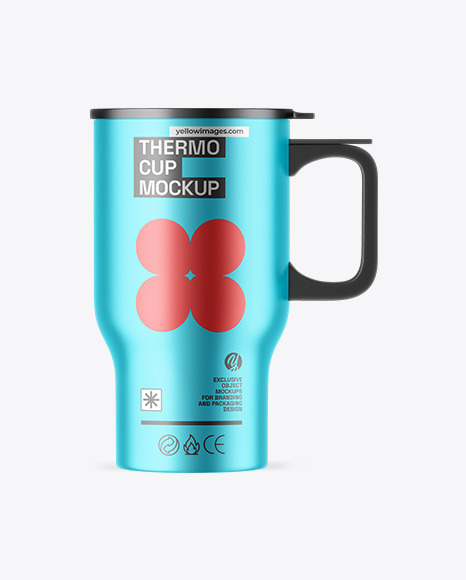Matte Metallic Thermo Cup Mockup