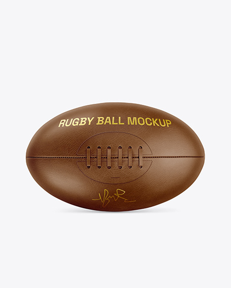 Vintage Leather Rugby Ball Mockup