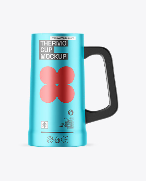Matte Metallic Thermo Cup Mockup