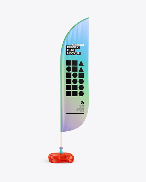 Convex Flag with Metallic Pole Mockup