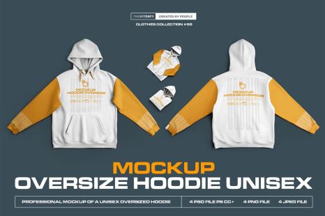 4 Mockups Unisex Oversize Hoodie