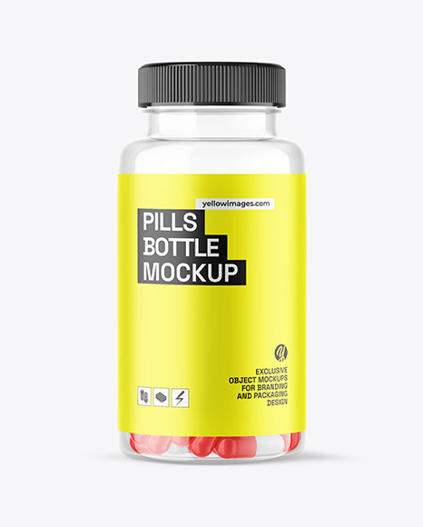 Clear Pills Bottle Mockup