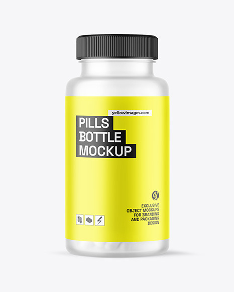 Frosted Pills Bottle Mockup