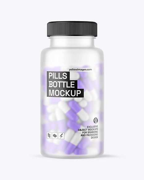 Frosted Pills Bottle Mockup