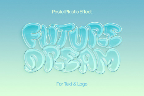 Pastel Plastic Text &amp; Logo Effect