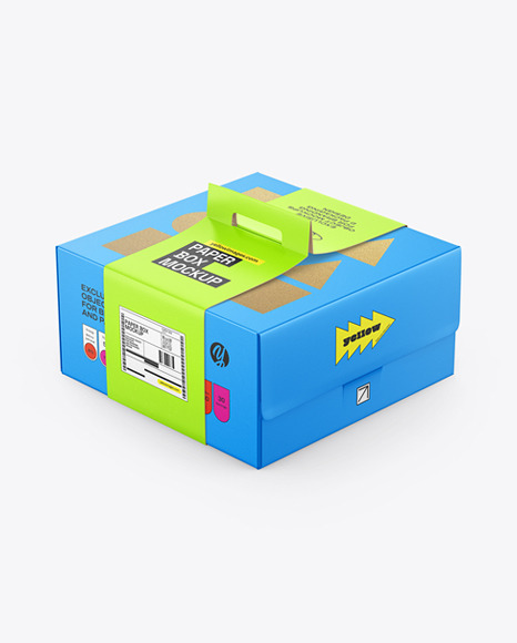 Matte Paper Box w/ Sleeve Handle Mockup