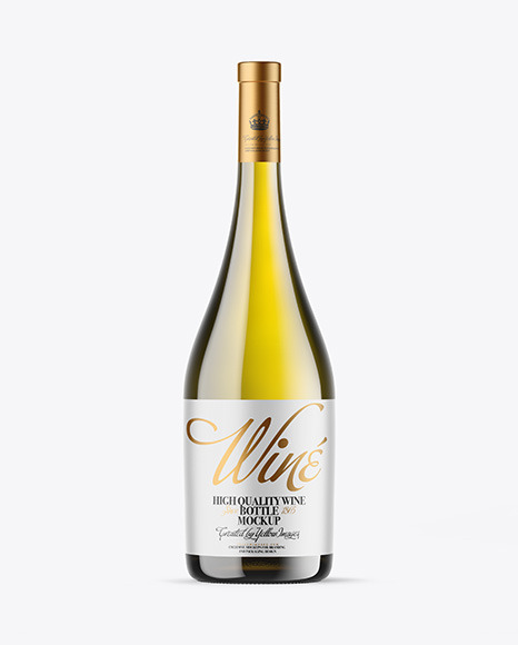 Antique Green Glass White Wine Bottle Mockup