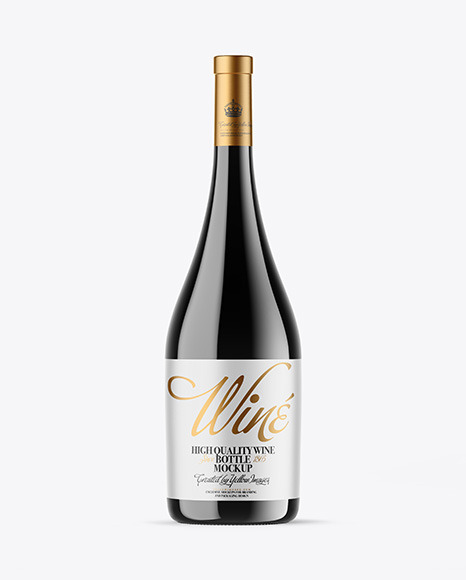 Dark Glass Wine Bottle Mockup