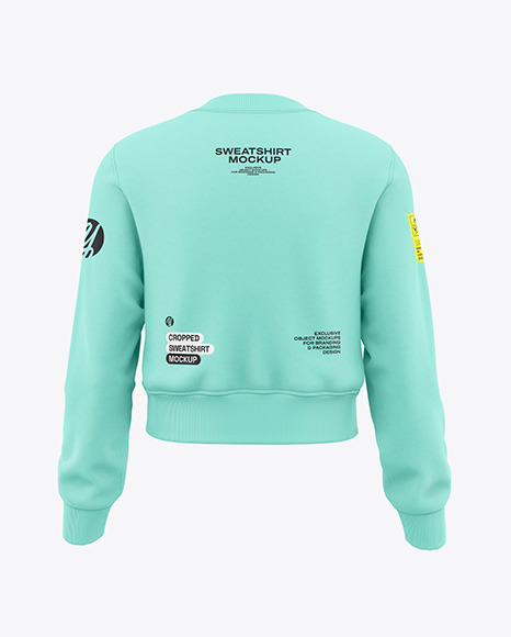 Women&#039;s Cropped Sweatshirt Mockup - Back View