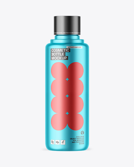 Matte Metallic Cosmetic Bottle Mockup