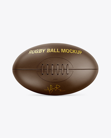 Leather Rugby Ball Mockup