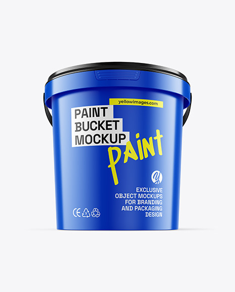 Glossy Plastic Bucket Mockup