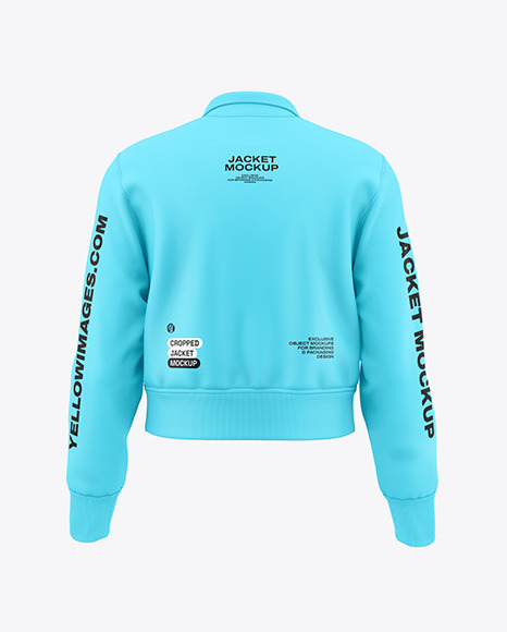 Women&#039;s Cropped Jacket Mockup - Back View