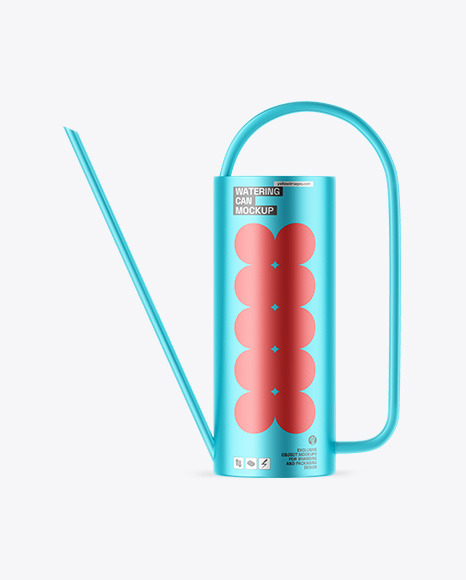 Matte Metallic Watering Can Mockup