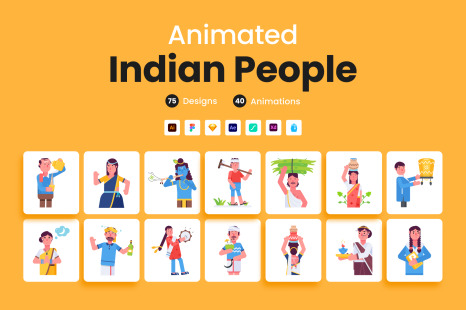 Animated Indian People Icons