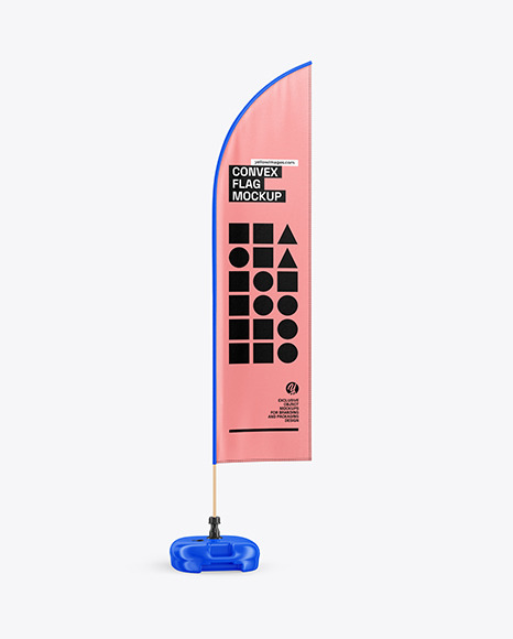 Convex Flag with Metallic Pole Mockup