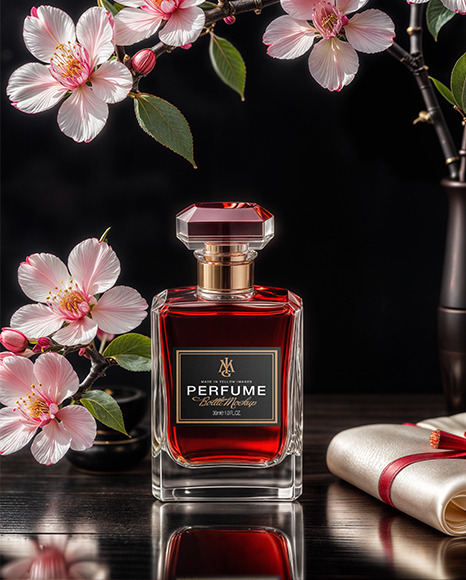 Clear Glass Perfume Bottle Mockup