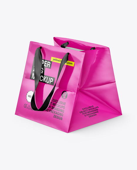 Glossy Paper Shopping Bag Mockup