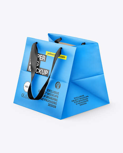 Paper Shopping Bags with Fabric Handles Mockups