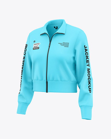 Women&#039;s Cropped Jacket Mockup - Half Side View